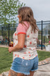 Cue The Sparklers Short Sleeve Top- Red & White