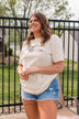"American Honey" Graphic Top- Cream