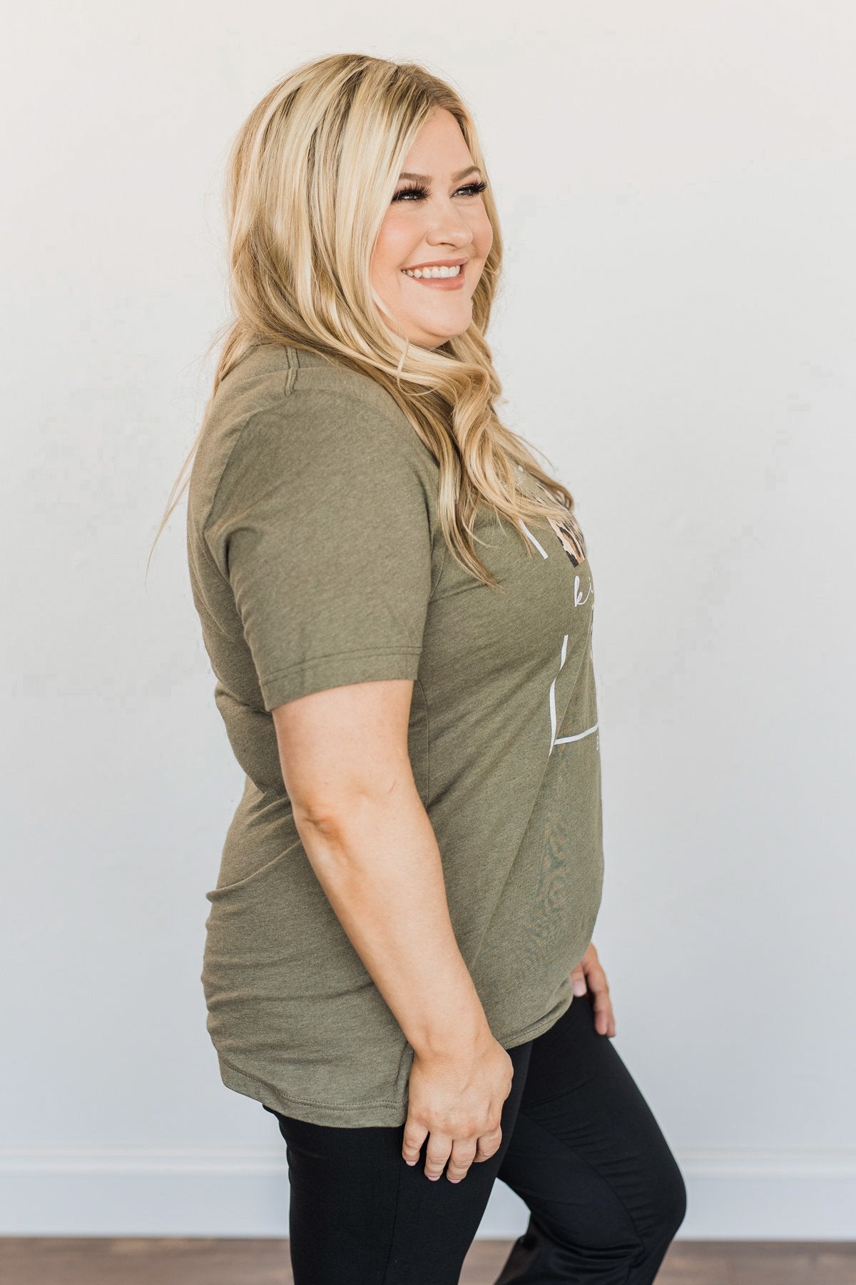 "Free Spirit, Kind Heart, Brave Soul" Graphic Tee- Olive