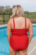 Beach Party One-Piece Swimsuit- Bright Red