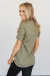 "Free Spirit, Kind Heart, Brave Soul" Graphic Tee- Olive