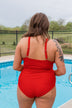 Beach Party One-Piece Swimsuit- Bright Red