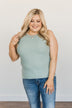 Kissed By The Sun Knit Tank Top- Soft Mint Blue