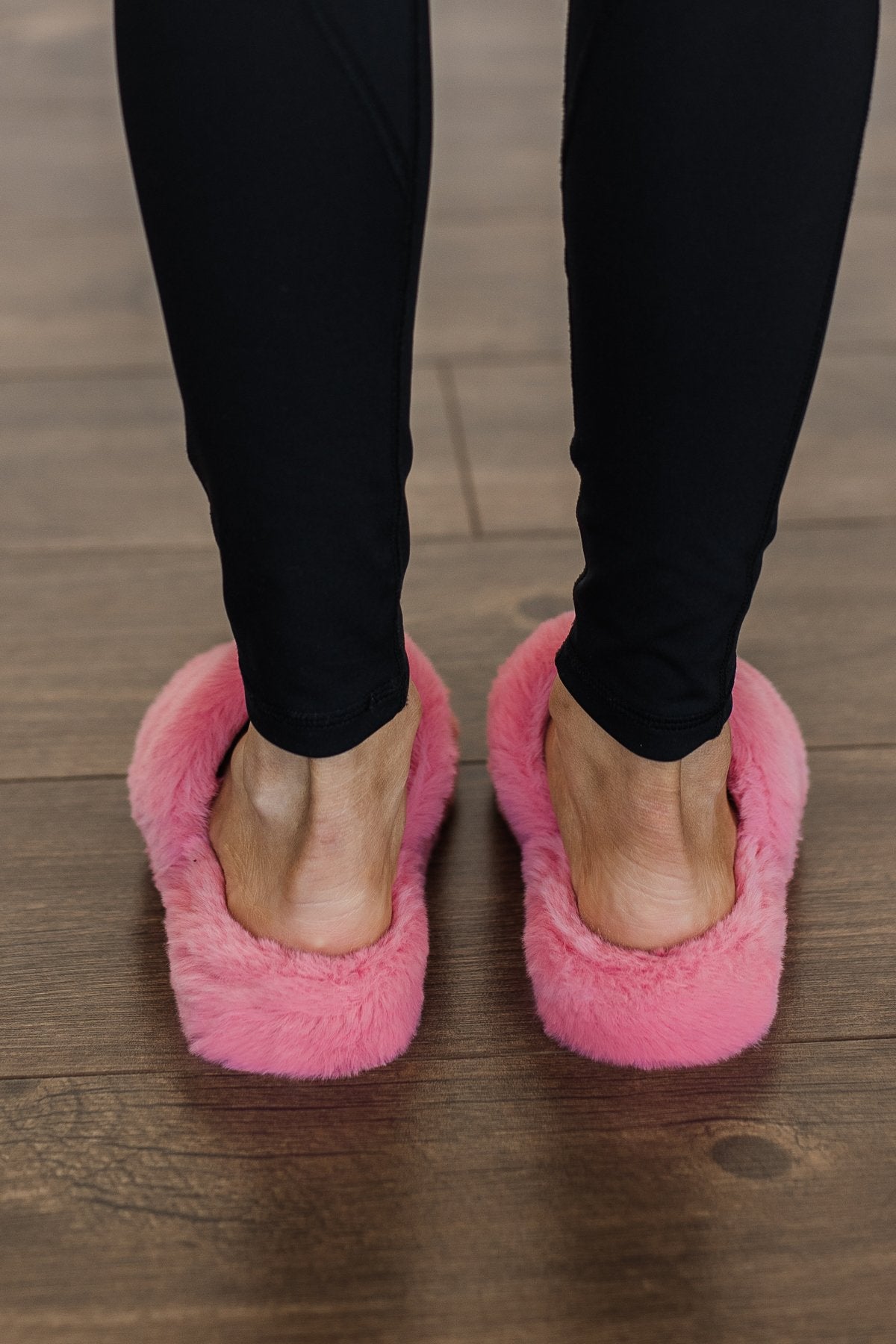 Soda Corset Faux Fur Slippers- Coral - Main Image