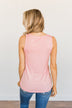 Places to Go Criss Cross Tank Top- Blush