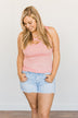 Places to Go Criss Cross Tank Top- Blush