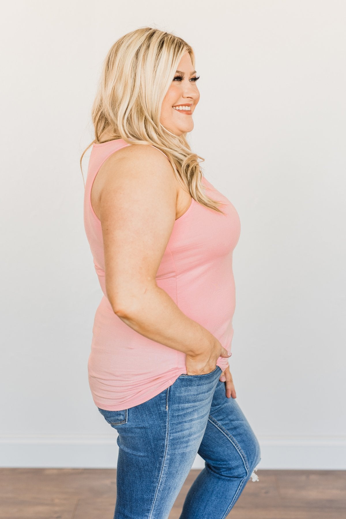 Places to Go Criss Cross Tank Top- Blush
