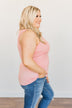 Places to Go Criss Cross Tank Top- Blush