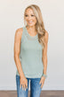 Kissed By The Sun Knit Tank Top- Soft Mint Blue