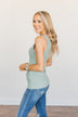 Kissed By The Sun Knit Tank Top- Soft Mint Blue