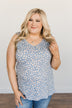 Endless Summer Ruffle Floral Tank Top- Denim Blue