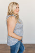 Endless Summer Ruffle Floral Tank Top- Denim Blue