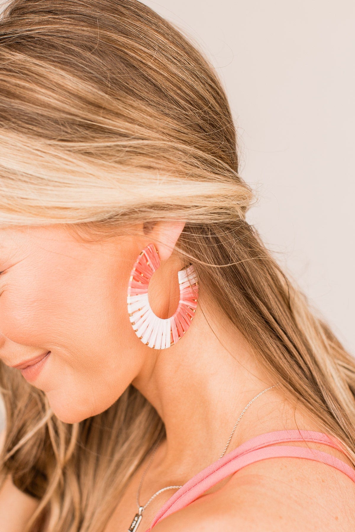 Shifting Moods Dangle Earrings- Pink