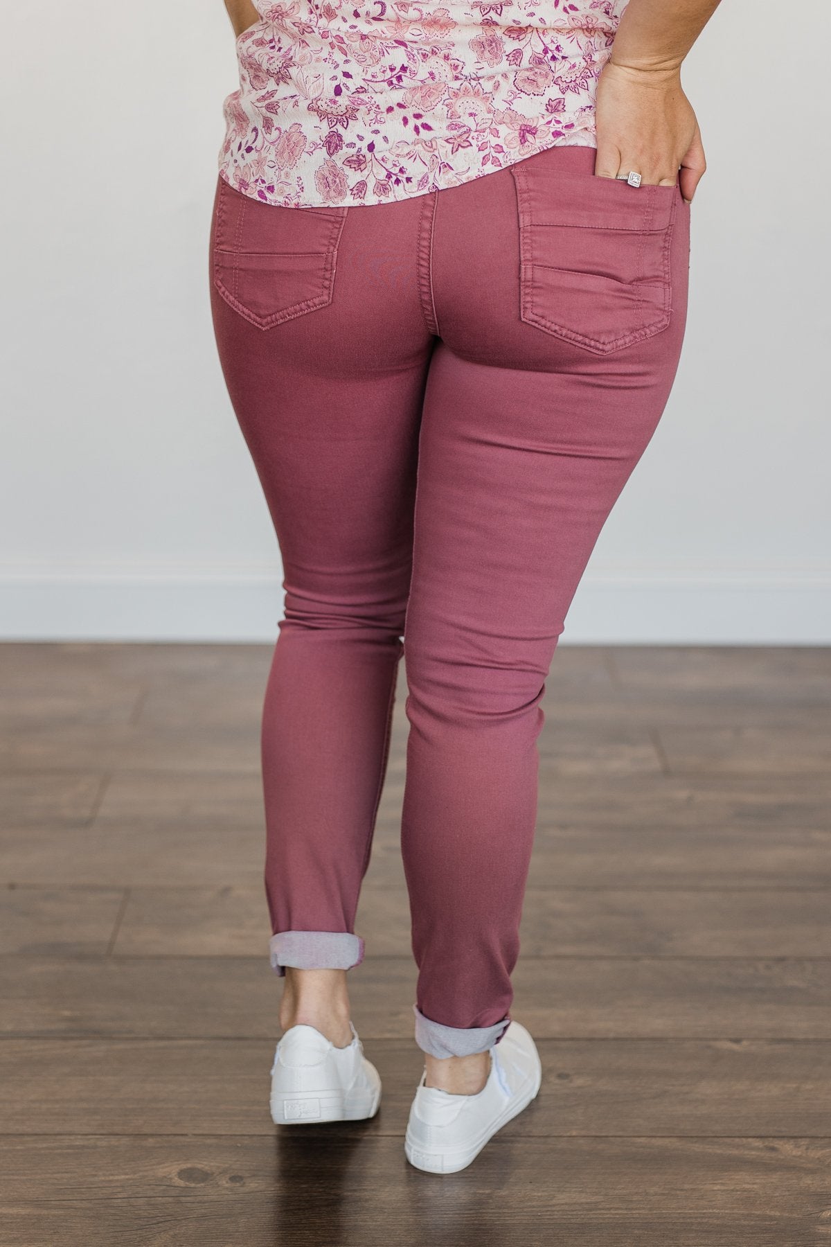 Rubberband Stretch Skinny Jeans- Rosemary Wash