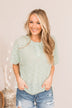 Wanting A Fresh Start Button Top- Sage
