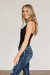 Let Them Wonder Button Bodysuit- Black