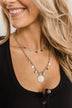 Something Sweet 2 Tier Circle Pendant Necklace- Silver