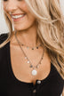Something Sweet 2 Tier Circle Pendant Necklace- Silver