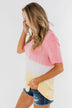 Watching The Sunset Ombre Top- Pink & Yellow