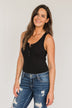 Let Them Wonder Button Bodysuit- Black