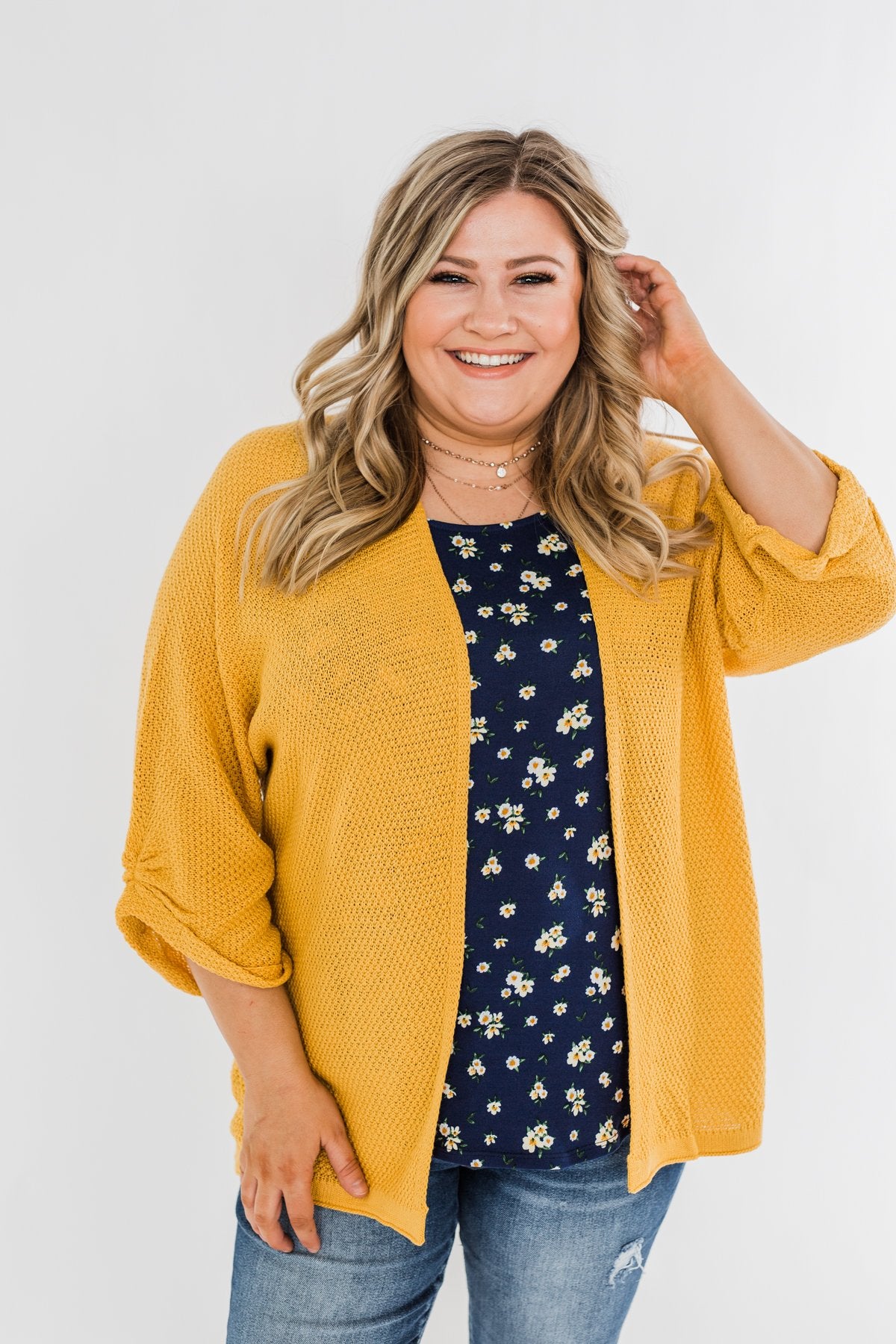 Forever On My Mind Knit Cardigan- Mustard