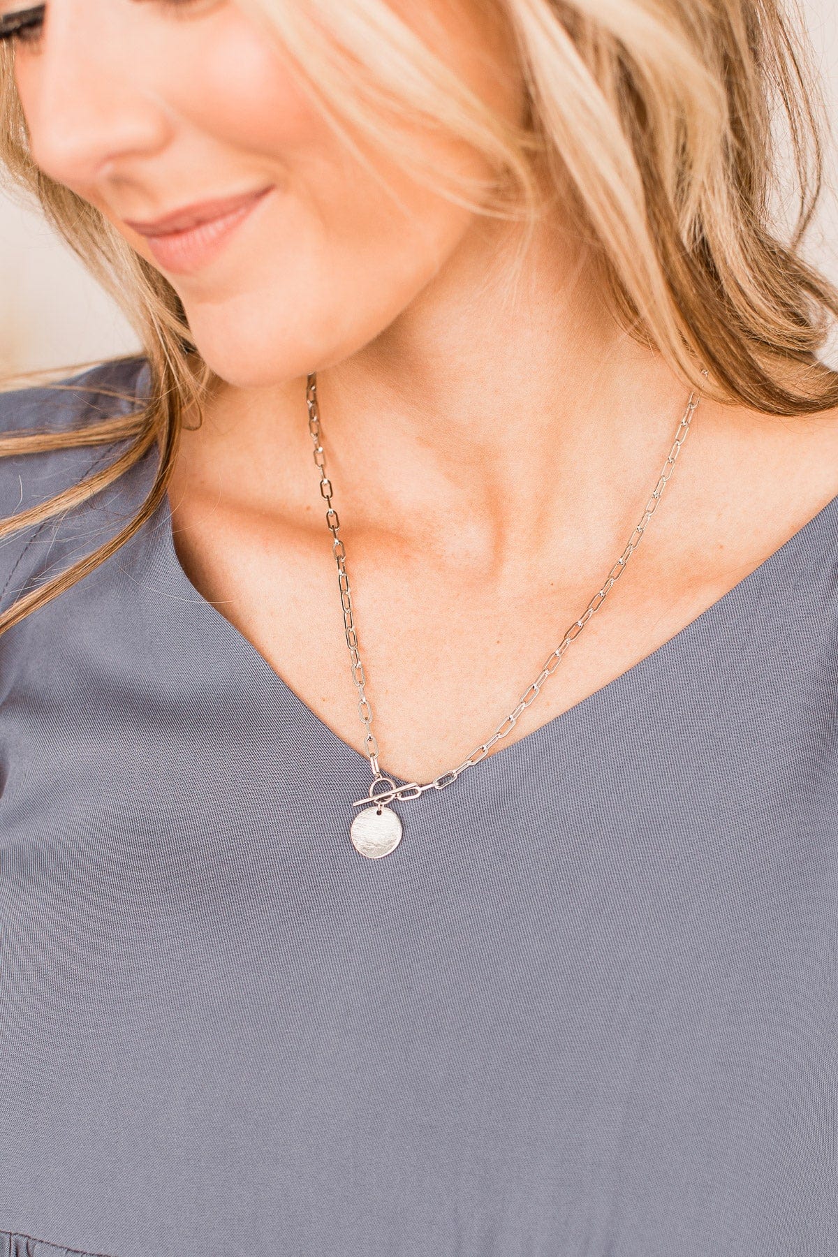 "Right & Wrong" Pendant Necklace- Silver