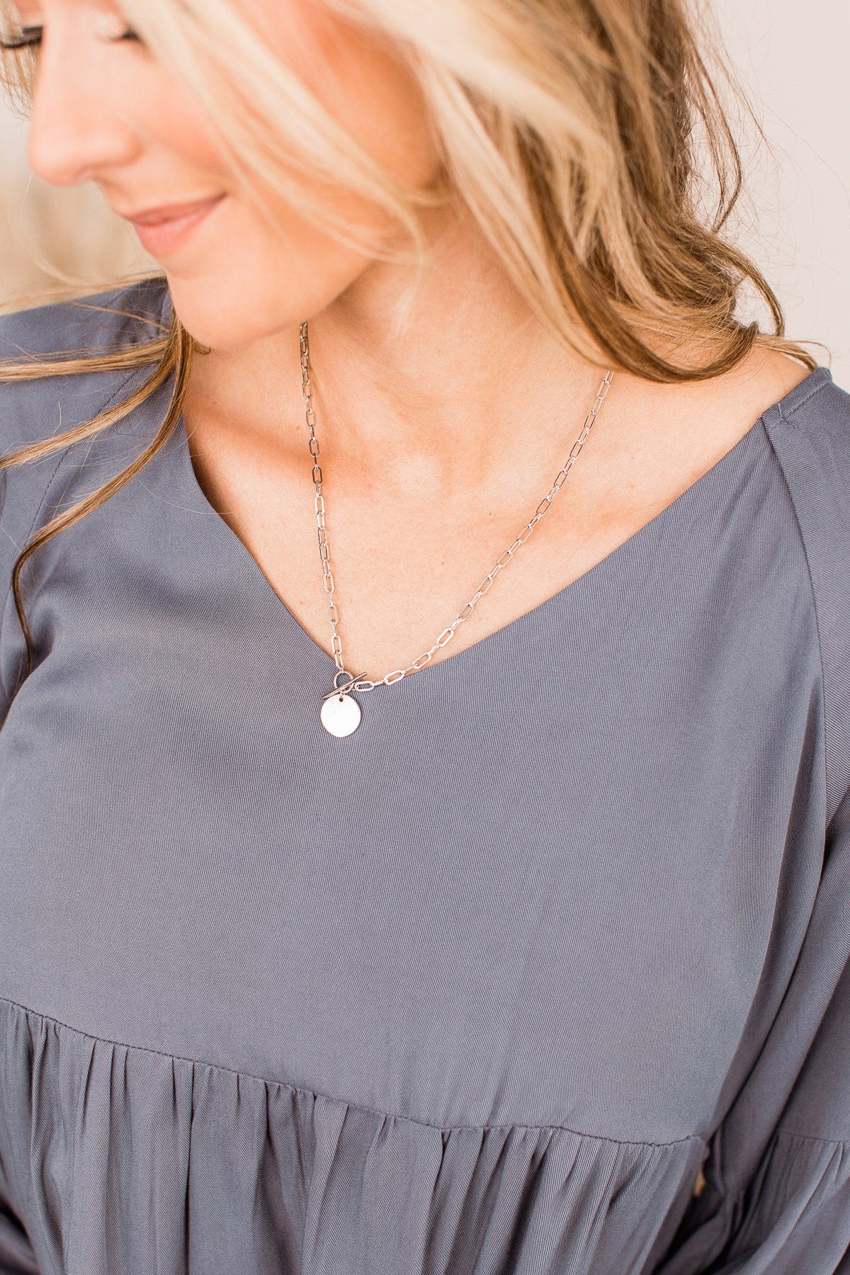 "Right & Wrong" Pendant Necklace- Silver