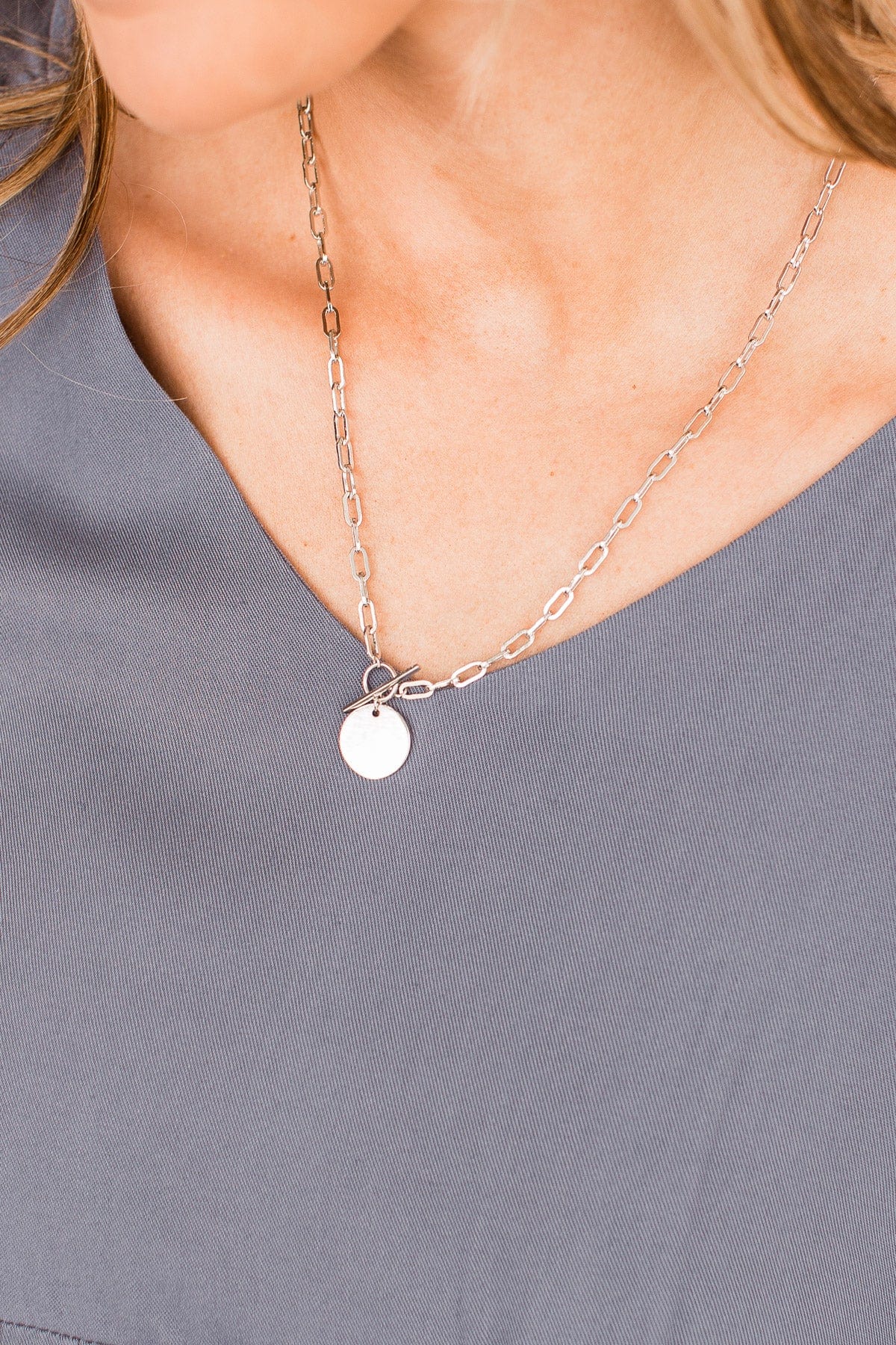 "Right & Wrong" Pendant Necklace- Silver