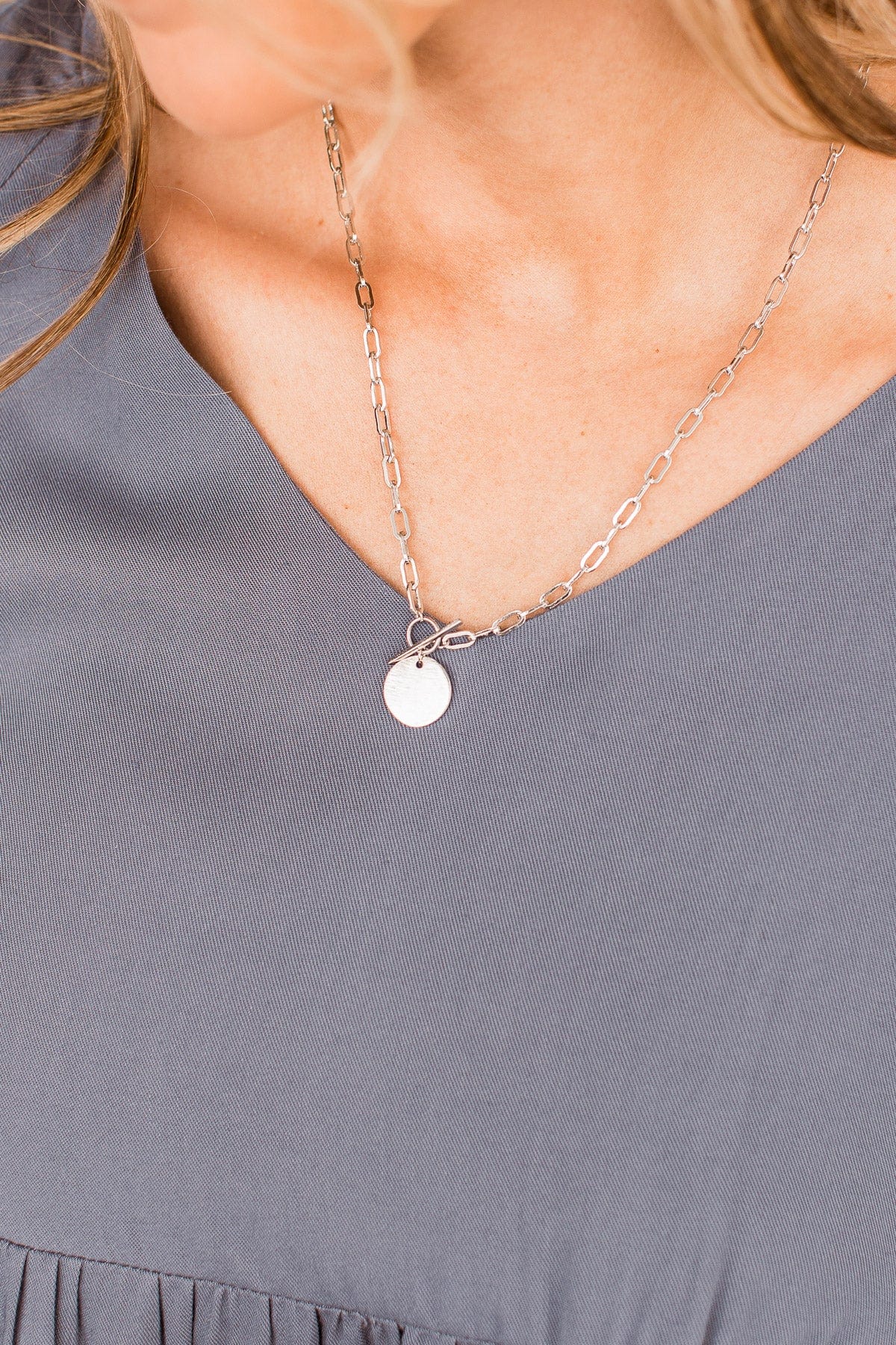 "Right & Wrong" Pendant Necklace- Silver