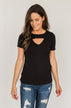 Embrace The New Cut Out Top- Black