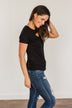 Embrace The New Cut Out Top- Black