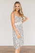 Eternally Elegant Button Down Dress- Off-White Animal Print