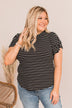 Soar Above The Rest Striped Top- Black