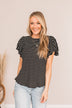 Soar Above The Rest Striped Top- Black