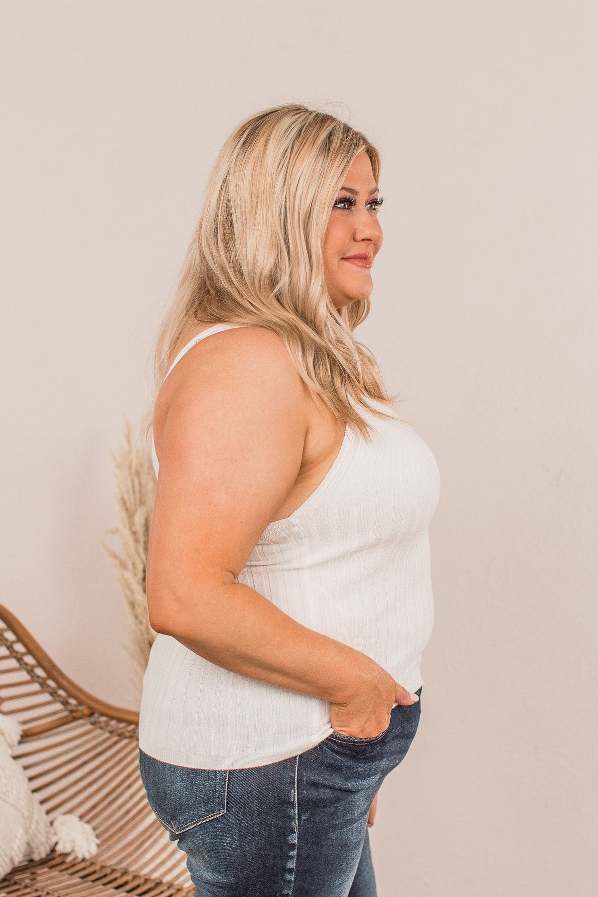 Dreaming Of This Ribbed Tank Top- Off White