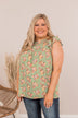 When We Last Spoke Floral Top- Sage
