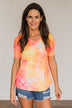 Fun Under The Sun Tie Dye Top- Neon Pink, Yellow, & Orange
