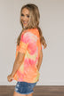 Fun Under The Sun Tie Dye Top- Neon Pink, Yellow, & Orange