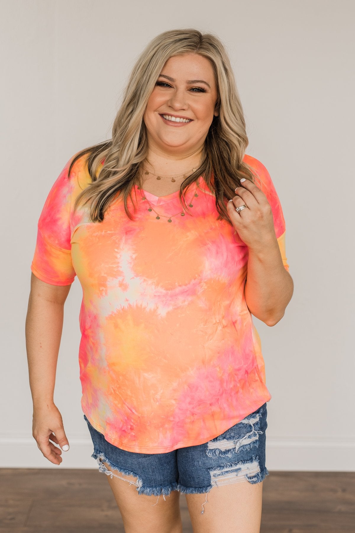 Fun Under The Sun Tie Dye Top- Neon Pink, Yellow, & Orange