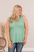 Take Me For A Spin Knit Tank Top- Green