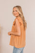 See Me Blush Flutter Sleeve Top- Apricot