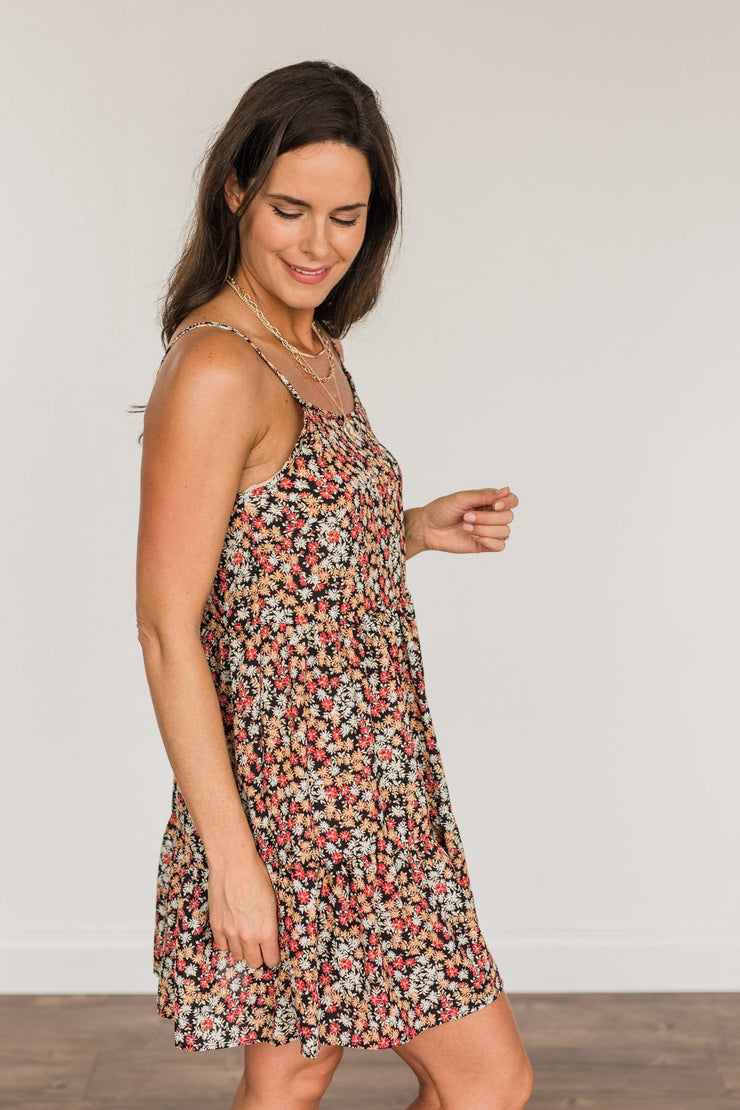 Born To Stand Out Floral Dress- Black & Multi-Color – The Pulse Boutique