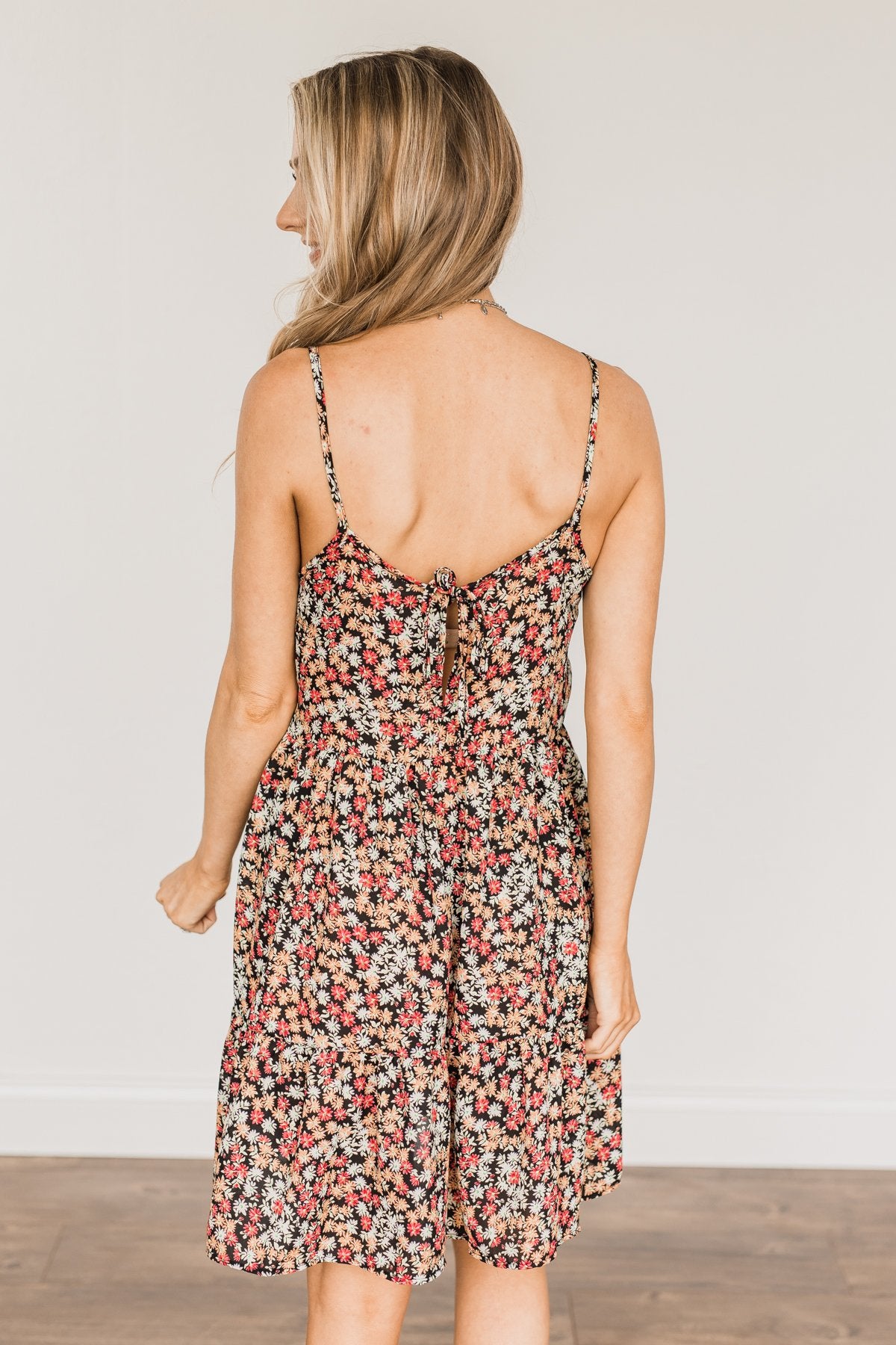 Born To Stand Out Floral Dress- Black & Multi-Color