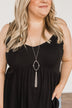 Pendant Chain Tassel Necklace- Silver
