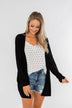 Sweet Serenity Knitted Cardigan- Black