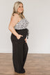 Alluring Elegance Spotted Jumpsuit- Black & Ivory