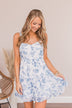 Plucking Petals Floral Dress- Blue & Ivory