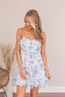 Plucking Petals Floral Dress- Blue & Ivory