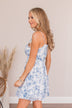Plucking Petals Floral Dress- Blue & Ivory
