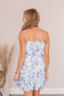Plucking Petals Floral Dress- Blue & Ivory